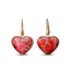 Vermilion Heart Earrings