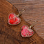 Vermilion Heart Earrings